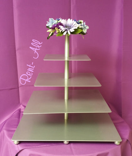 5 Tiered Silver Cup cake Tree