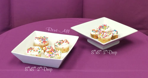 White Square Serving Bowl 8x8x3 deep