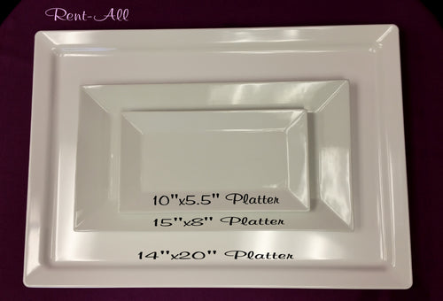 15x8 White Rectangle Platter