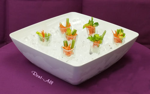 White Square Serving Bowl 16X16