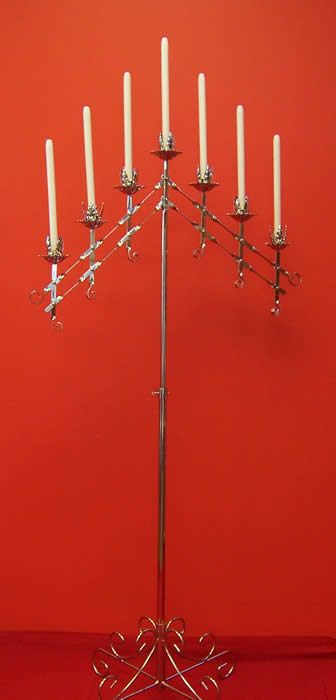 Silver 7 Candle Candelabra